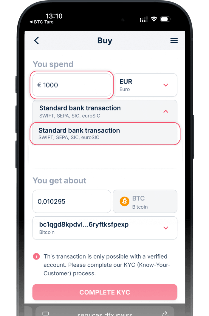 BTC Taro App Screenshot Multisig
